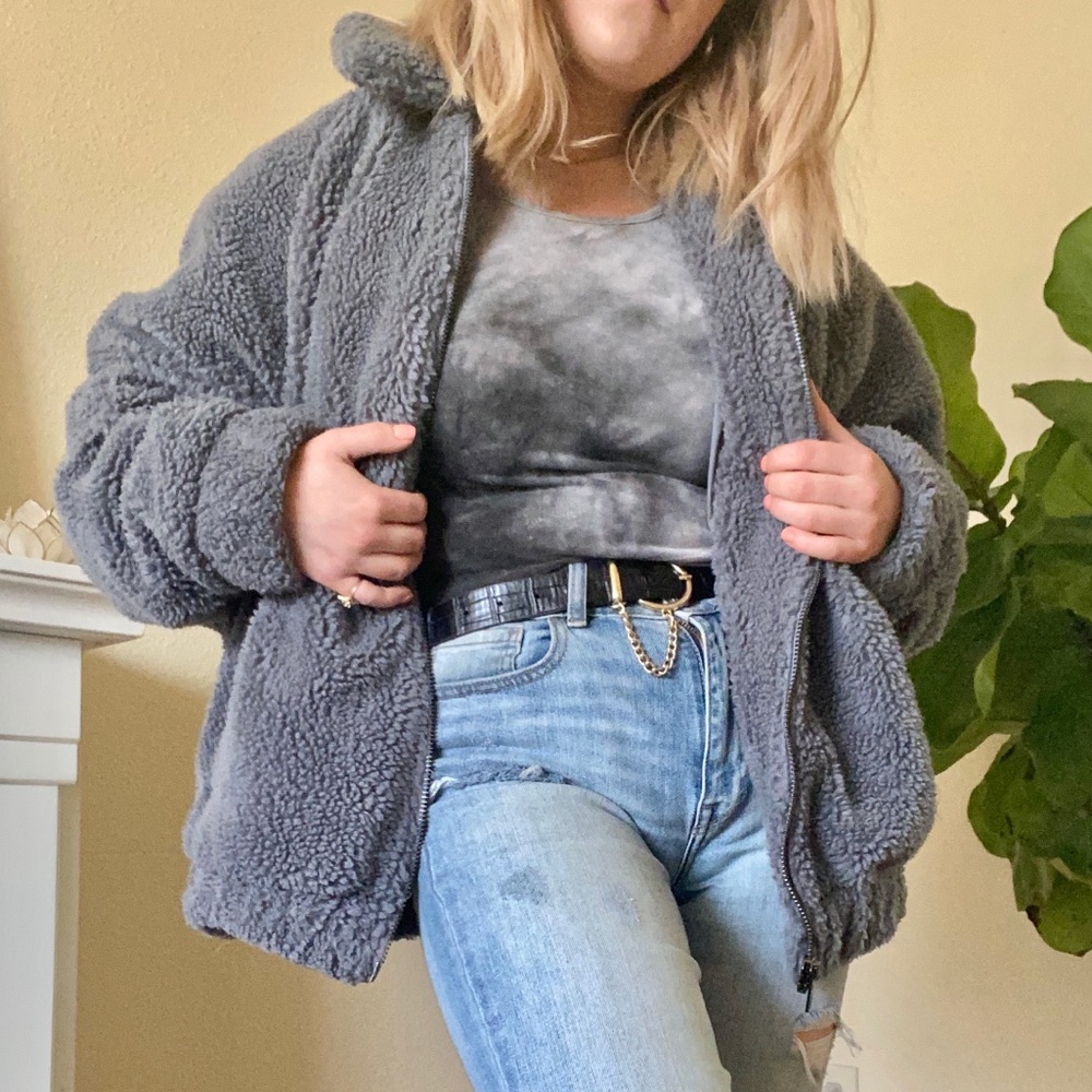 Urban Outfitters Sherpa Oversized Grey Sweater